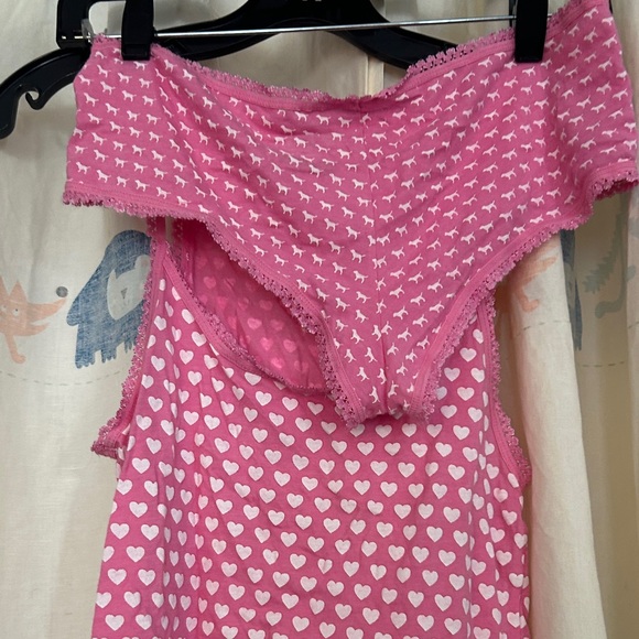 PINK Victoria's Secret Pink Heart Sleepwear Set M - Picture 4 of 5
